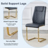 A modern minimalist style round transparent tempered glass table with gold metal legs, paired with 6 modern PU leather high-back dining chairs ,bring a luxurious experience.