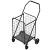 Shopping Cart with Shelf,Grocery Cart on Wheels, Foldable Utility Shopping Carts with Double Basket and 360° Rolling Swivel Wheels for Groceries Laundry