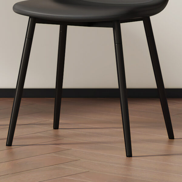 Table and chair set.79"x31.5" with X-shaped Black Metal Table Legs,Wood Grain Textured MDF Crossbeam.Paired With 8 Modern Mid-Century Style Upholstered Side Black PU Chairs.