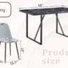 Table and chair set.Modern Black Marble Pattern MDF Dining Set - 55"x31.4" with 4 Light Gray Linen Fabric Chairs.Iron Pipe Spraying Chair Legs.Suitable for kitchen,Dining room,etc.