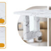 64.5 x 35.4 Inch Stylish Marble Textured Dining Table, Perfectly Blending Simplicity And Transparency. Made of MDF Material With White Marble Texture Stickers, It Exudes A Strong Sense Of Fashion.