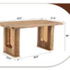 Table and chair set.64.5 x 35.4 Inch Stylish Wood Color Textured Dining Table.Perfectly Blending Simplicity And Transparency.Paried With 4 Black PU Dining Chairs with Walnut Color Metal Leg.