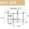 Contemporary Minimalist Double Layer Tempered Glass Coffee Table - 27.5" Top and 23.6" Bottom.Reinforced Glass Tabletop,Stainless Steel Silver Plated Legs.