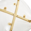 Transparent and stylish ergonomic dining chair unlocks a new experience of lightweight fashion, comfort, and stability. Transparent seat cushion, golden metal legs. One box of three.