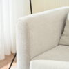 Modern Chenille Accent Chair, Upholstered Armchair for Living Room ,Mid Century Fabric Lounge Chair w/ Pillow, Comfortable Reading Chair with Wood Legs for Living Room, Bedroom,Reception Room (Beige)