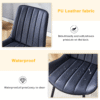 Extended Seat Cushion PU Black Dining Chair Set - Four Pieces,Ergonomic Design.Smooth line design,Integral metal leg structure,Can integrate well into various modern home decoration styles.