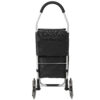 Shopping Stair Trolley with Wheels,Trolley Black Foldable Shopping Cart,Removable Shopping Oxford Waterproof Bag,Stainless Steel Triangular Wheels, Black