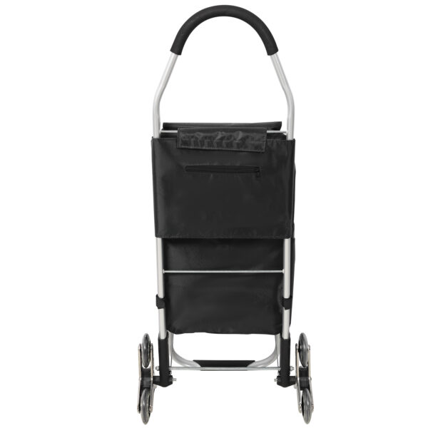 d64ba789fbc44f5ba8135f7d329337e0_1ed0328d2f1f424be45916592e358db8 Shopping Stair Trolley with Wheels,Trolley Black Foldable Shopping Cart,Removable Shopping Oxford Waterproof Bag,Stainless Steel Triangular Wheels, Black