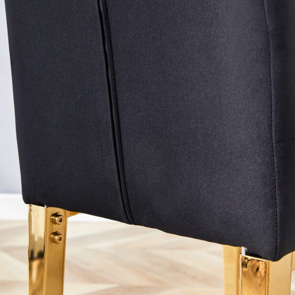 d64bd729a3b040d4a0cb91f9fd86d2ff_2fc69dbcc6488edd54411d7c2a8ad48d 4 piece dining chairs.The gold metal legs complement the black velvet, showcasing a perfect blend of modern and classic elements.Suitable for various occasions such as kitchens,conference rooms, etc.