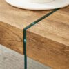 43.3"x23.6" Wood colored texture sticker MDF Coffee Table with Tempered glass legs.Suitable for Living Room.It can be used not only as a coffee table but also as a side table or display stand.