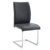 Luxury Simple Arch Chair - Set of 8 Dark Gray PU Material High Resilience Dining Chair with Arched Metal Silver Leg.Crazy Horse Texture PU Dining Chairs.
