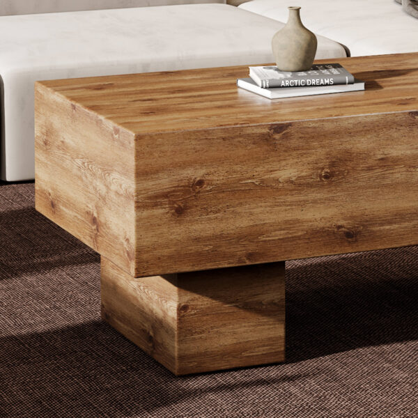 d693d86a86034817a14f35bb8fb0cd00_135a773b72262d1a6d38e0310c4de29f This modern rectangular coffee table features a stylish wood color, making it an ideal addition to any living room or apartment, and measures 43.3 "x 21.6" x 17.2 ".W1151P168335