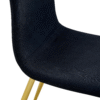Luxury Simple Chair - Set of 4 BLACK Linen-Cotton Material High Resilience Dining Chair with Metal Golden Leg.Integral metal leg architecture,Suitable for various interior decoration styles.