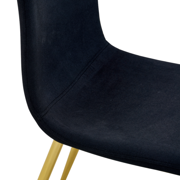 d6d8de31ac5743c7960c50221ed1779b_6f059c3b1778cb05813430139596d0b4 Luxury Simple Chair - Set of 4 BLACK Linen-Cotton Material High Resilience Dining Chair with Metal Golden Leg.Integral metal leg architecture,Suitable for various interior decoration styles.