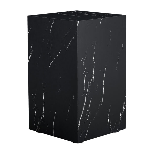 d70d0c50e43e4f1ab79f886473ab3651_81310cd61fae2d617ae28d82c7f388ea 11.8*11.8*19.6 Inch Black Marble Texture MDF Coffee Table - Luxurious Design, Perfect Living Room Accent.Rectangular fashion texture design coffee table, suitable for various situations and scenes.