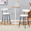 Fashionable and Comfortable - Two Sets of Ergonomic High Legged Bar Chairs,With White Fabric Cushions And a Total Height Of 35.5 Inches.Black And White Classic Color Scheme, Fashionable And Versatile.