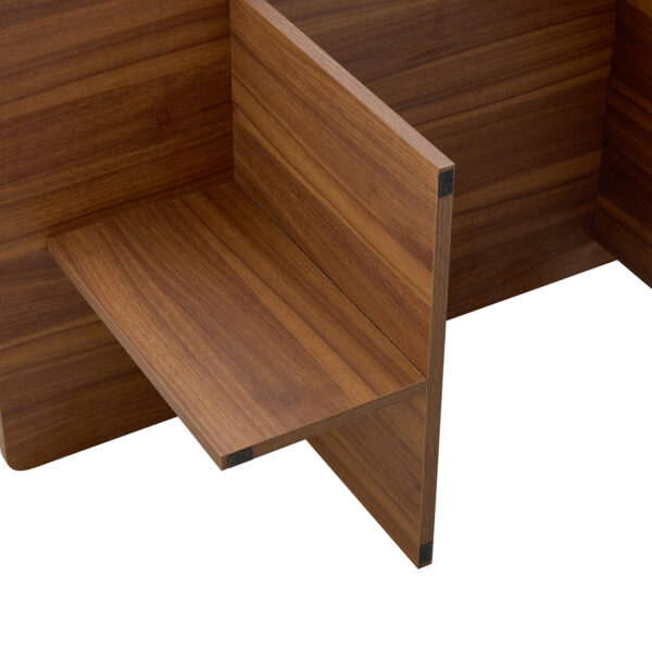 d7acc79dcfd54f5daa8ff1a653a44b0c_034eb5966925610974c5719bd63f8fd1 44.8 Inch Walnut Wood Grain MDF Coffee Table - Modern Luxury, Stable Triangular Support.The coffee table is made of medium density fiberboard material and is suitable for living rooms, bedrooms,etc.