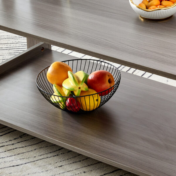 d7c357ba6d7046f9b3874f18d9eb50d8_20231011_ad4414da76d194ea3857f3e759211bf3 A modern and practical gray textured coffee table,tea table.Double layered coffee table made of MDF material,. Suitable for living room,bedroom and study room. 43.3"*21.6"*16.5" CT-16