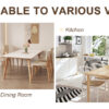 A 35-inch diameter glass top and a modern, minimalist round dining table with gold metal legs. Ideal for dining rooms, living rooms and meeting rooms.