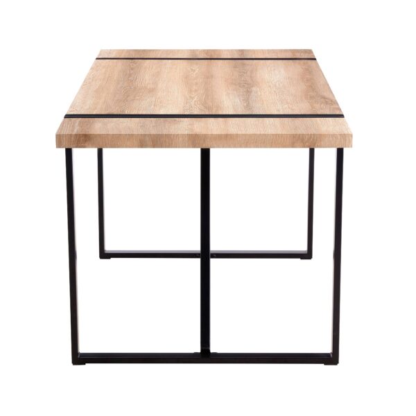 Rustic Industrial Rectangular Wood Dining Table For 4-6 Person, With 1.5" Thick Engineered Wood color Tabletop and Black Metal Legs,Desk For Kitchen Dining Living Room, 55.1" x 31.4"x 29.9"1529W115172