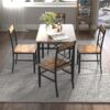 Dining Table Set for 4, Wood Kitchen Table with  Chairs Dinning Table Set for Kitchen & Dining Room, Compact Dining Set for Small Spaces, Rustic Brown