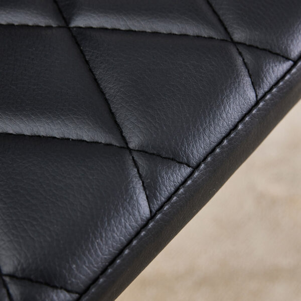 Grid armless high backrest dining chair, black chair and 6-piece set of electroplated metal legs, office chair. Suitable for restaurants, living rooms, kitchens, and offices.W115163430  0924
