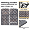30 PCS Interlocking Deck Tiles Checker Pattern, 12" x 12" Square Light Gray Acacia Hardwood Outdoor Flooring for Patio, Bancony, Pool Side,...