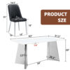 Table and chair set.63"x31.5x30" Luxurious Snow Mountain Patterned Sintered Stone Table with Silver Metal Butterfly Legs.Paired With 6 Black Chairs With Silver Metal Legs.Modern Light Luxury.