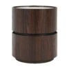 MDF ITALIAN HIGH-GRADE DOUBLE-LAYER STORAGE ROUND SIDE TABLE, BROWN AND BLACK COLOR