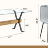 Table and chair set.79"x31.5" with X-shaped Black Metal Table Legs,Wood Grain Textured MDF Crossbeam.Paired With 6 Chairs Made Of Light Gray Lnen Fabric.Iron pipe spraying Legs.