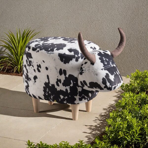 d92c01cd261e492d8466d67ae2e19e8e_4549b1bb5dca4b80666030e905ee8df1 Black and White Cow-Shaped Ottoman, Modern Ottoman, Modern Accent Stool Home Decor, Suitable for Living Room, Bedroom, Porch, Garden, Backyard, Balcony
