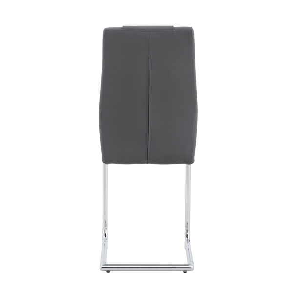 Modern Dining Chairs with Faux Leather Padded Seat Dining Living Room Chairs Upholstered Chair with Metal Legs Design for Kitchen, Living, Bedroom, Dining Room Side Chairs Set of 6 (Grey+PU)C-001