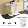 Modern Simple Glossy White Rectangular Counter Bar Table 47.24" x 18.11" x 29.52" For Living Room Bedroom Bedside Entrance House Balcony Office Bathroom. BT-1280