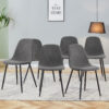 Comfortable Linen-Cotton Dining Chair Set - Six Pieces in Dark Gray.Integrated Seat and Backrest,Linen-Cotton Material,Modern Home Matching.W1151124300