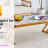 A coffee table is made of rock slab material, with a natural and smooth marble pattern on the surface, which complements the modern design of the golden metal legs and adds a touch of fashion.47*23.6