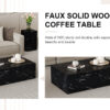 39.3*23.6*11.8 Inch Black Marble Texture MDF Coffee Table - Luxurious Design, Perfect Living Room Accent.Fashion texture design coffee table, suitable for various situations and scenes.