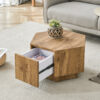 Simple and Practical! MDF material hexagonal coffee table with drawers.Made of high-quality materials,Adopting a unique hexagonal design,simple and elegant without losing personality.