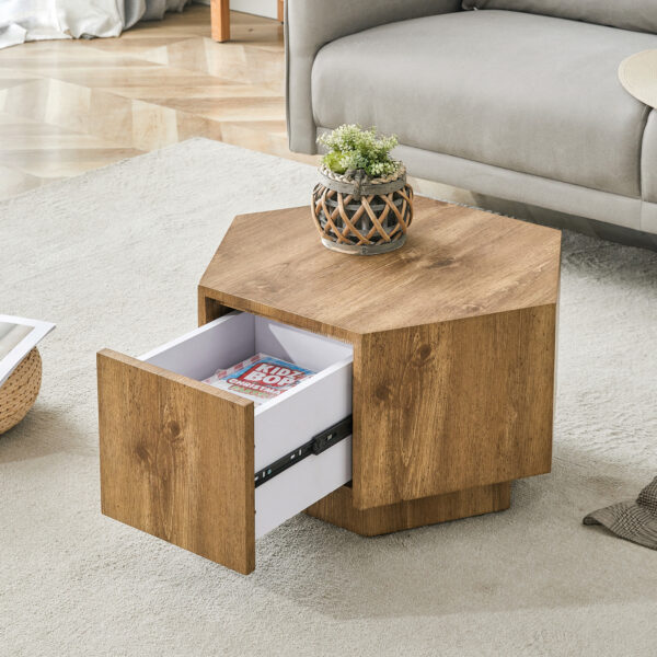 daa73b99357444c5a33b882daa6f5a70_33484891b24be6fd297aa0f9849226ad Simple and Practical! MDF material hexagonal coffee table with drawers.Made of high-quality materials,Adopting a unique hexagonal design,simple and elegant without losing personality.