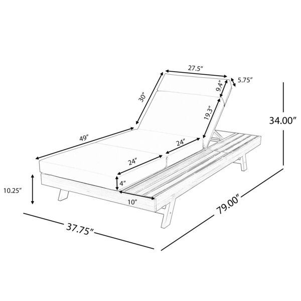 dac493d77bf143b2bd886bfcf297f753_344ff75e86b4dc1632b11b86d5d4c767 LOUNGE CHAISE SET WITH HEADREST,SPACE AVAILABLE ON ONE SIDE, ACACIA WOOD WITH WATER-RESISTANT LOUNGE CUSHIONS (CREAM & 3-FOLD & 4 inch) - MATCHING DARK GREY/BEIGE VERSION AVAILABLE