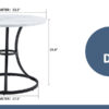 A Modern Minimalist Circular Dining Table With A Diameter Of 33.3 Inches, An Elegant And Practical Choice.White Marble Textured Pattern Desktop, Paired With Uniquely Shaped Metal Leg.