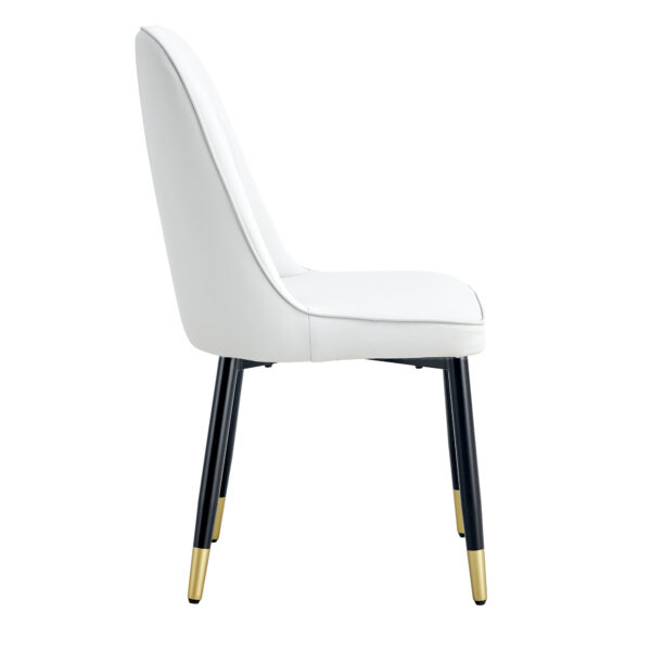 db03306078f64637b989ffbc695623d9_20240306_109db29deeda0393e2222b43df2dbb04 A large modern minimalist rectangular dining table suitable for 6-8 people, A set of 6-piece PU leather backrest and black metal legs modern dining chairs. F-OC C-007