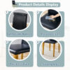 Two Black PU dining chairs, Golden Metal Legs.Simple and versatile, comfortable and accompanied. Exquisite and versatile dining chairs unlock a comfortable new experience.(Set of 2)
