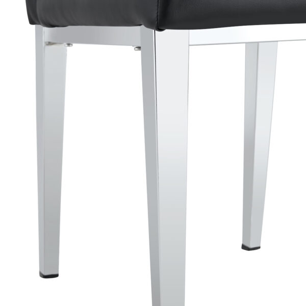 8 piece set of black armless dining chairs brings a touch of elegance and mystery to the dining area with its deep black tone,The grid and buckle design of the back add a vintage yet fashionable touch