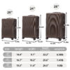 20"/24"/28" 3 pcs/set in ABS Spinner Wheel Luggage, Carry on Suitcase, Matching Color, TSA Combination Lock (Brown)