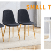 Luxury Simple Chair - Set of 4 BLACK Linen-Cotton Material High Resilience Dining Chair with Metal Golden Leg.Integral metal leg architecture,Suitable for various interior decoration styles.