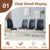 Table and chair set.63"x31.5x30" Luxurious Snow Mountain Patterned Sintered Stone Table with Silver Stainless Steel Butterfly Legs.Paried With 6 Black High-quality PU Chairs With Arched Metal Legs.