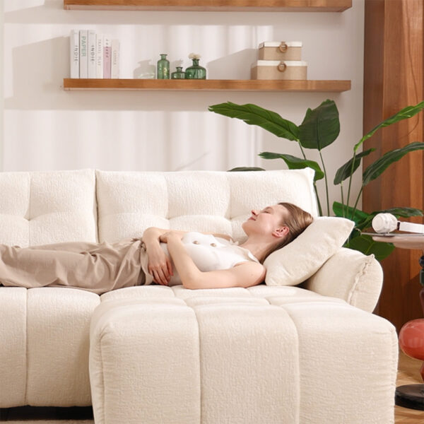 db75735886a54a9aaee9b4d7368c191d_1afcf1d0f2347618de456052f3406a94 Premium Two-Seater Sofa - Ergonomic Design with High-Resilience Foam Cushions, Modern Chenille Fabric Upholstery for Living Room, Lounge, Office Space, White