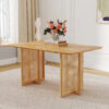 Chinese country retro solid wood dining table, simple modern imitation rattan dining table, wooden dining table.Suitable for dining room, living room, office.Natural Style Solid Wood Dining Table.