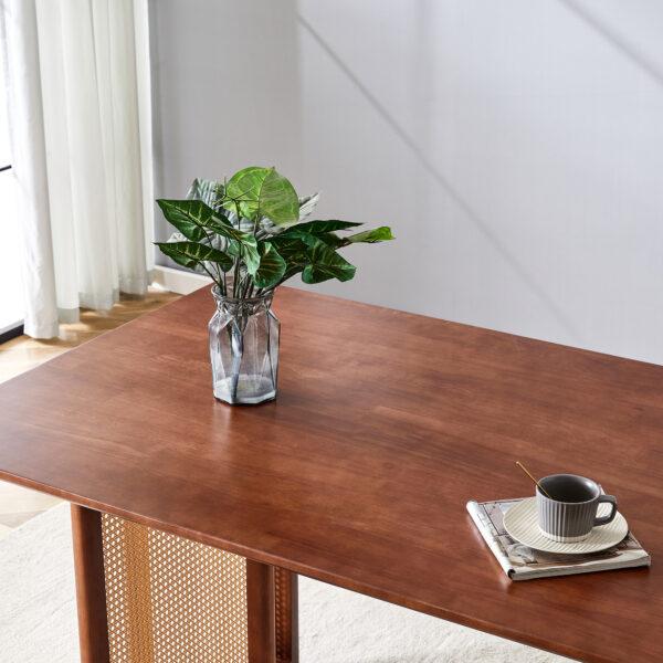 db9161ee47d94848a2e25fb1996a23d1_0628ffc37645791d3554cc362df6b41e Chinese country retro solid wood dining table,simple modern imitation rattan dining table.Suitable for dining room, living room, office.Natural Style Walnut Solid Wood Dining Table.