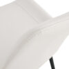 White artificial leather backrest cushion dining chair, black metal legs, curved widened cushion design for more comfort, suitable for restaurants, kitchens, bedrooms, offices.(6 chairs) 0502